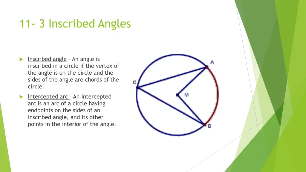 11 3 inscribed angles