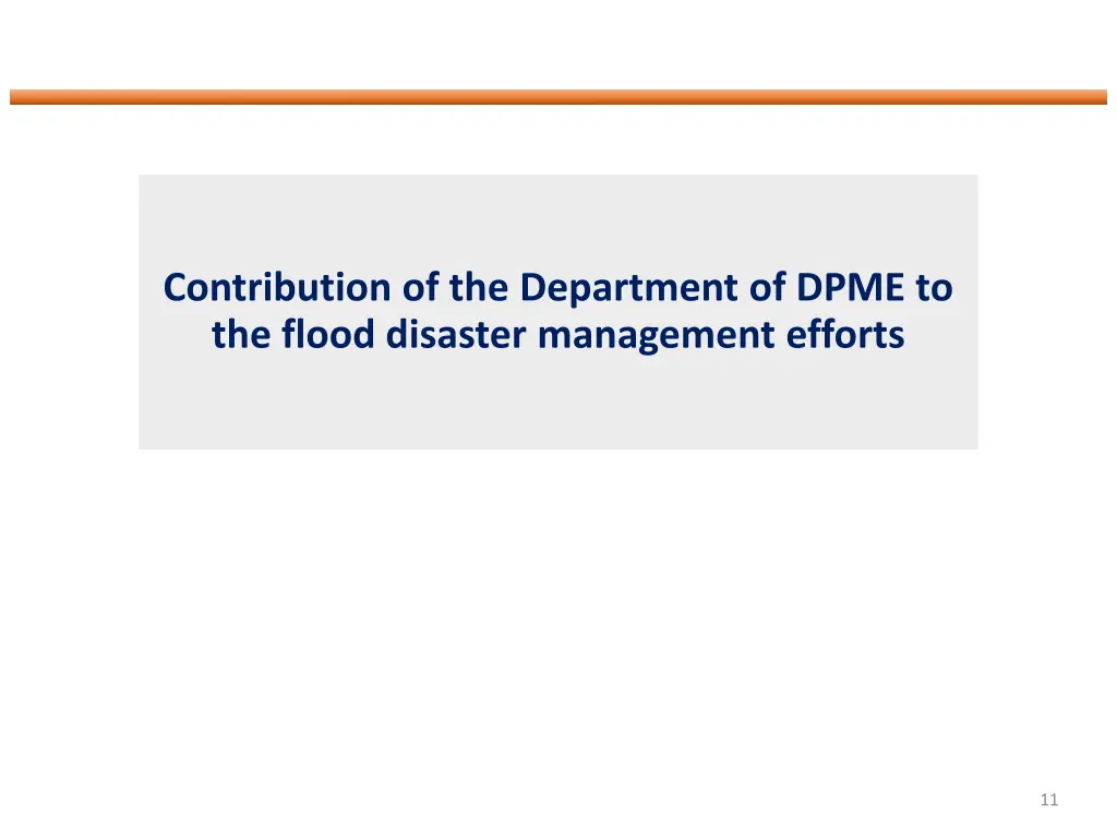 contribution of the department of dpme