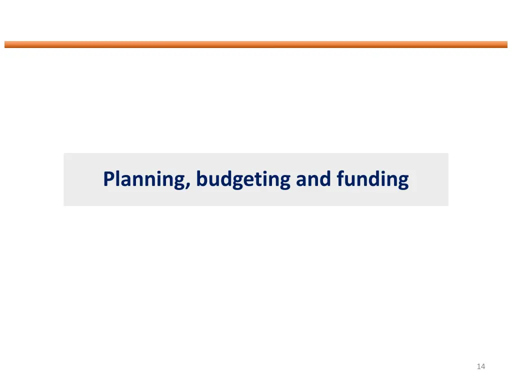 planning budgeting and funding