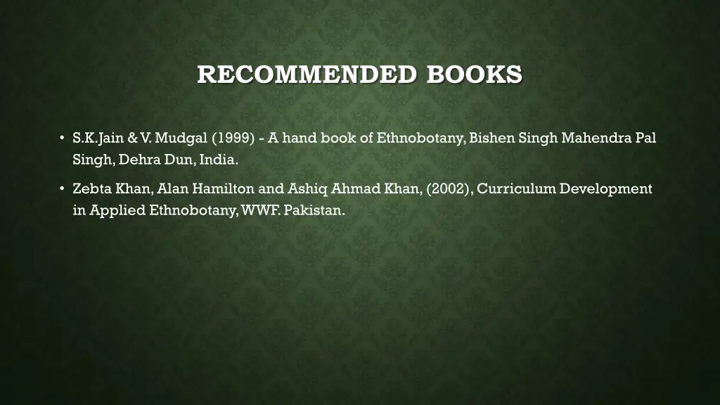 recommended books