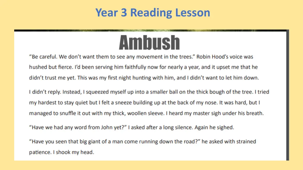 year 3 reading lesson