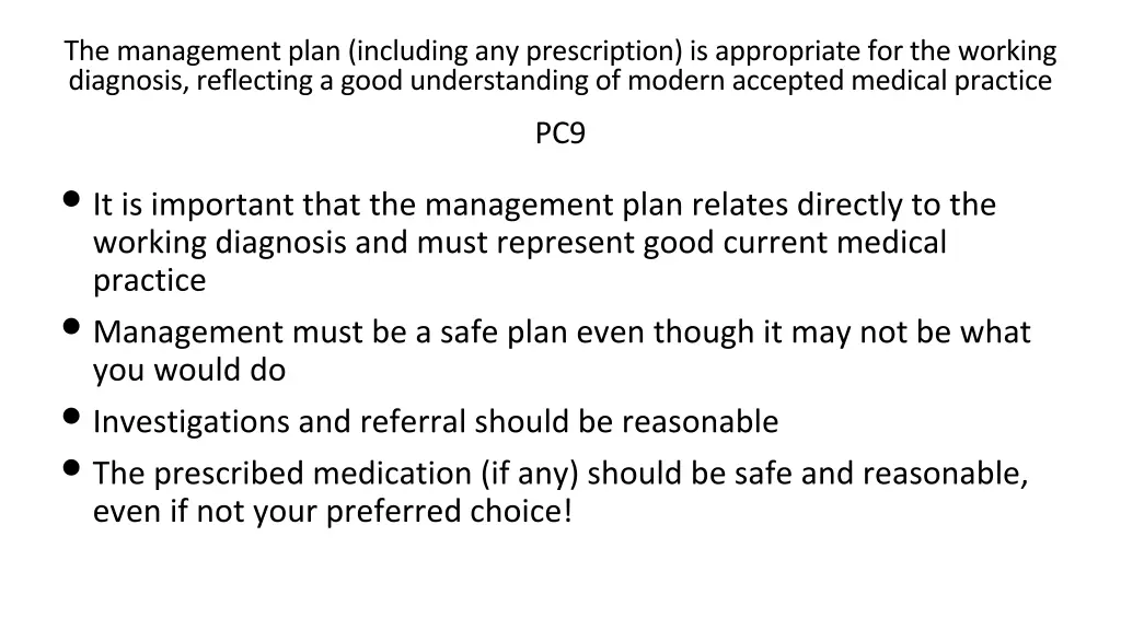 the management plan including any prescription