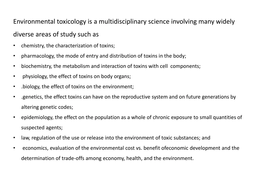 environmental toxicology is a multidisciplinary