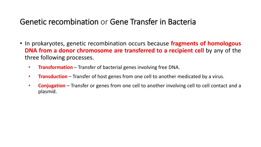 genetic recombination genetic recombination