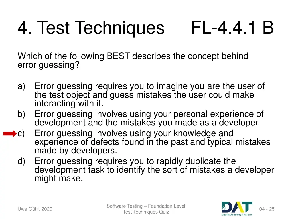 4 test techniques 22