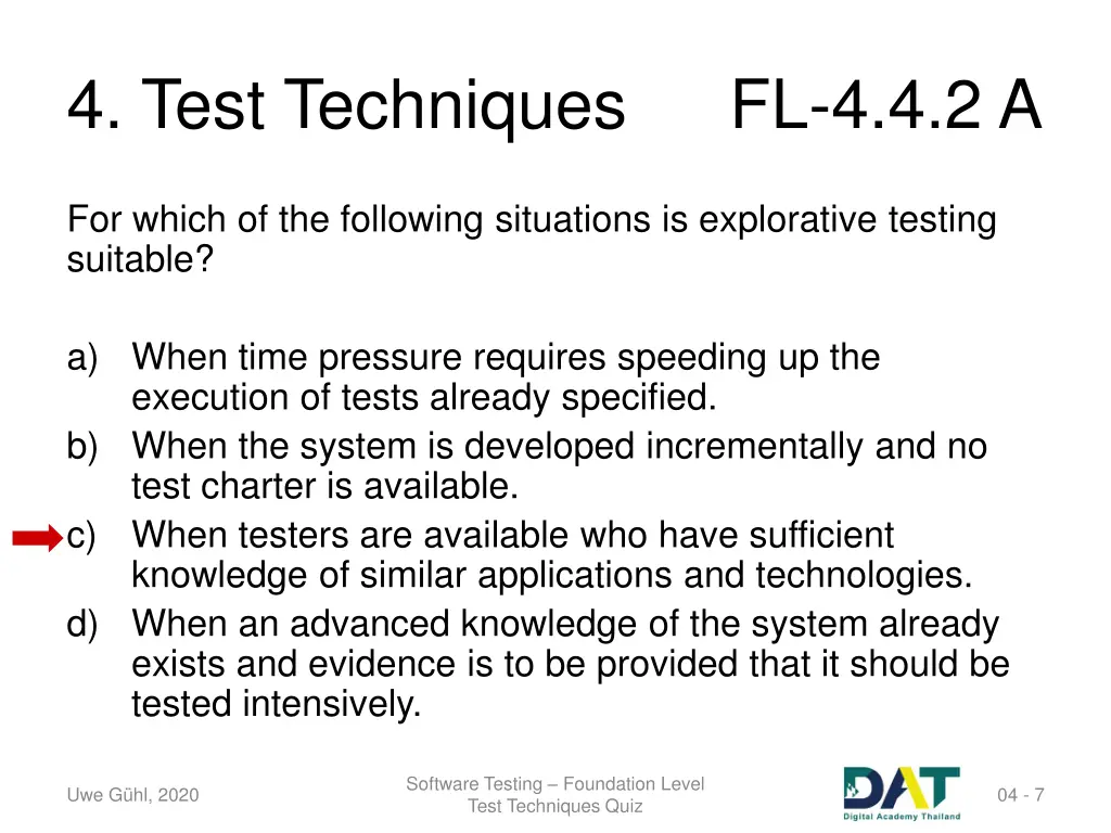 4 test techniques 5