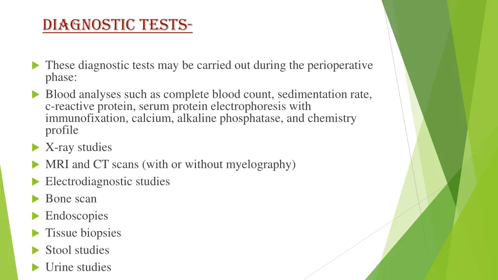 diagnostic tests