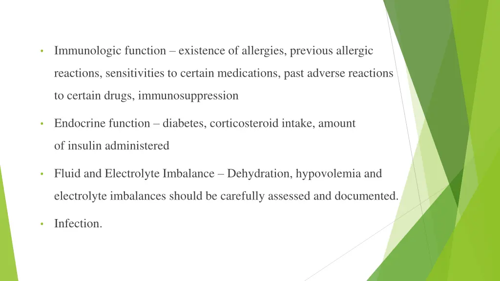 immunologic function existence of allergies