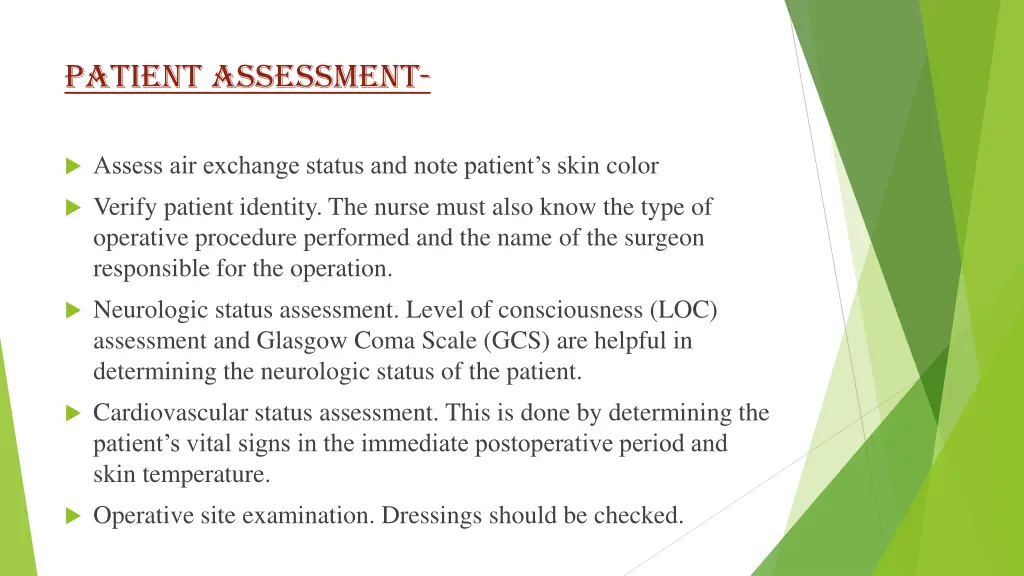 patient assessment