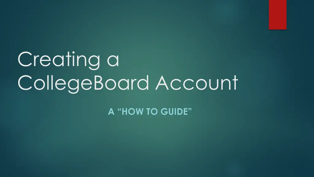 creating a collegeboard account