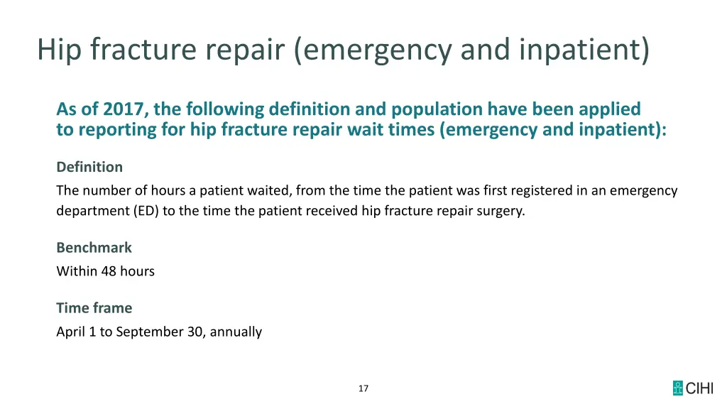 hip fracture repair emergency and inpatient