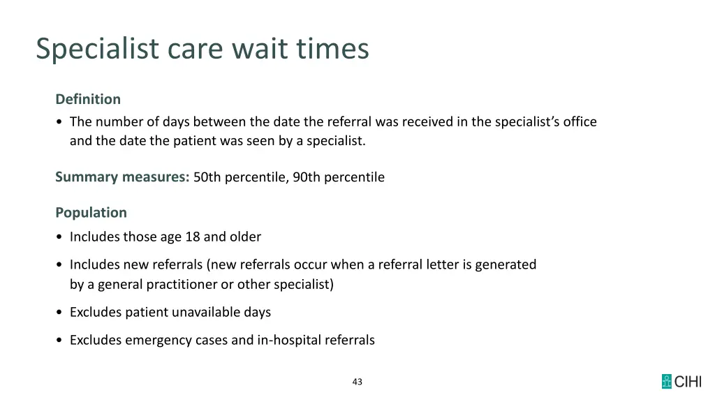 specialist care wait times