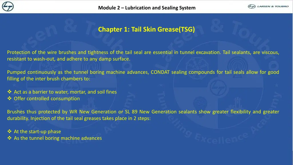 module 2 lubrication and sealing system 3