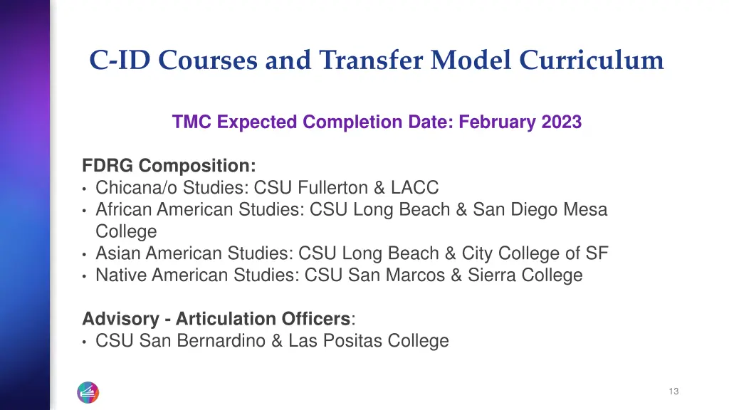 c id courses and transfer model curriculum 1