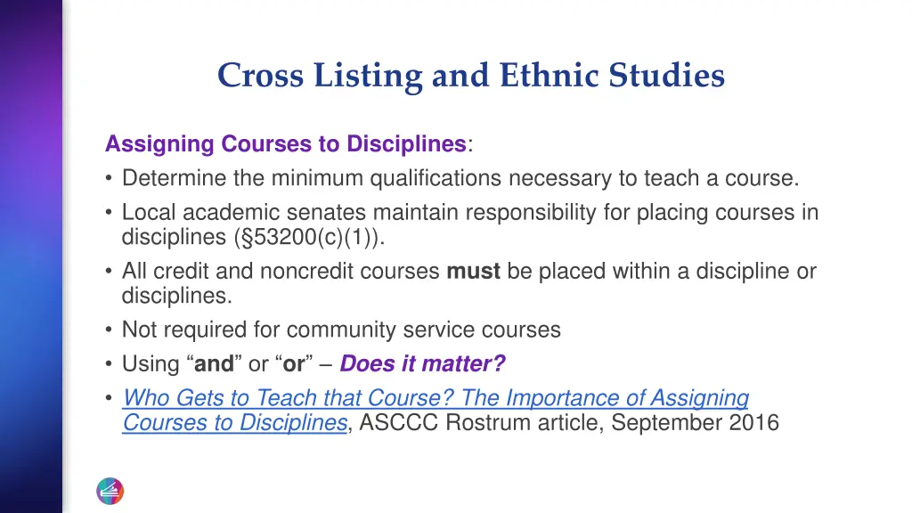 cross listing and ethnic studies 2