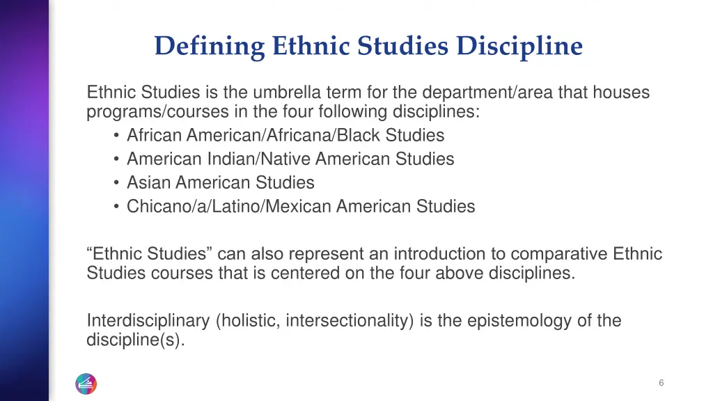 defining ethnic studies discipline