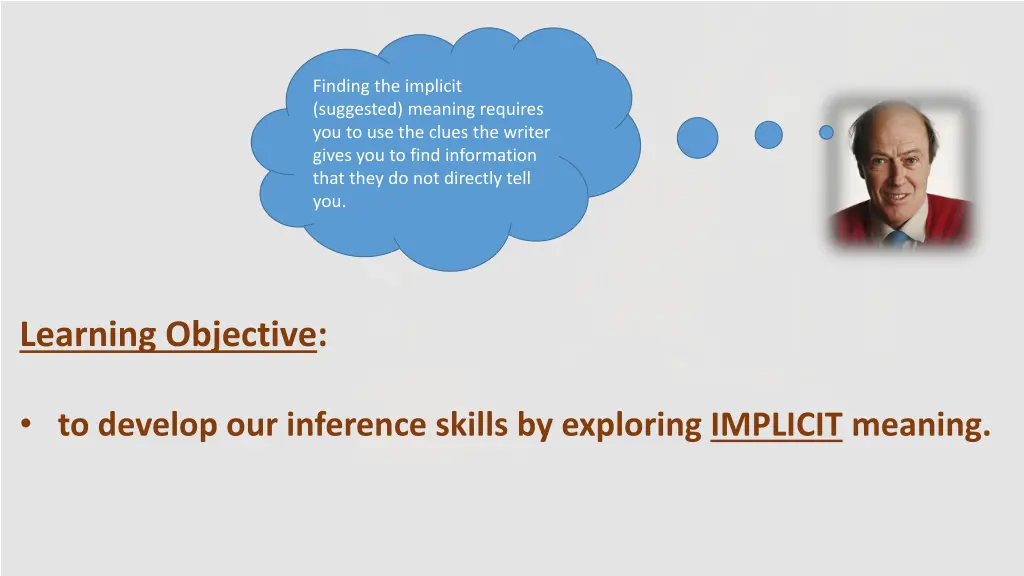 finding the implicit suggested meaning requires