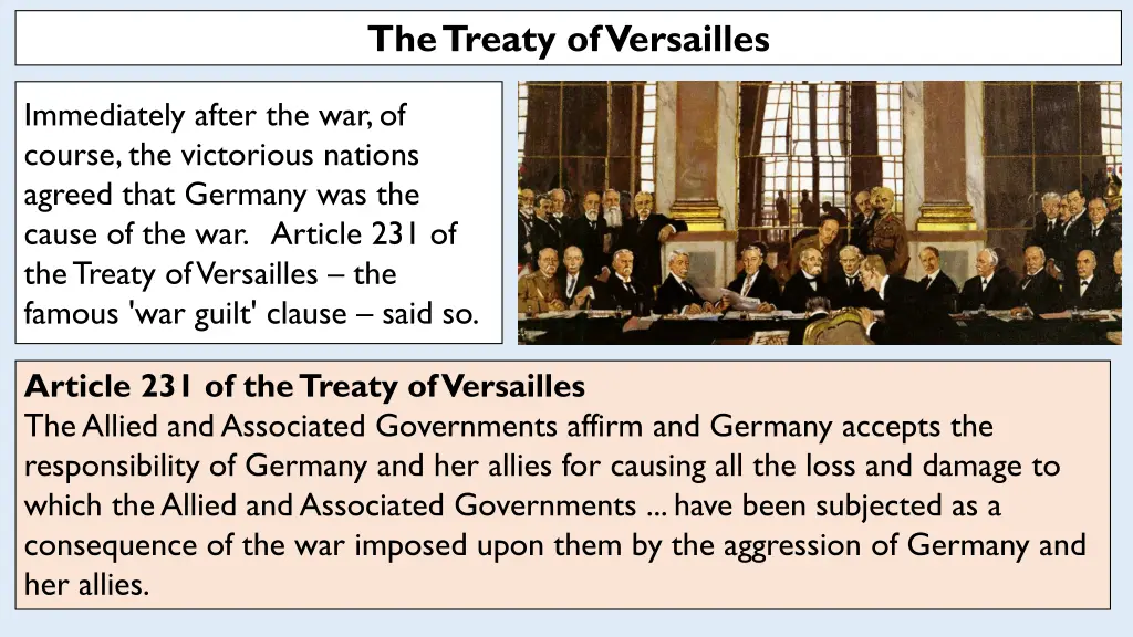 the treaty of versailles