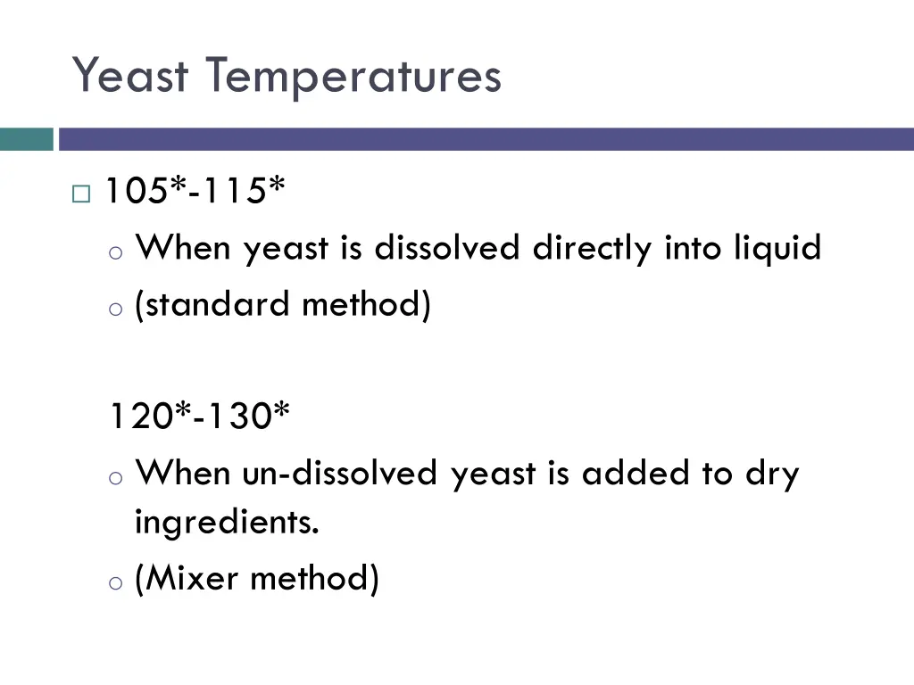 yeast temperatures