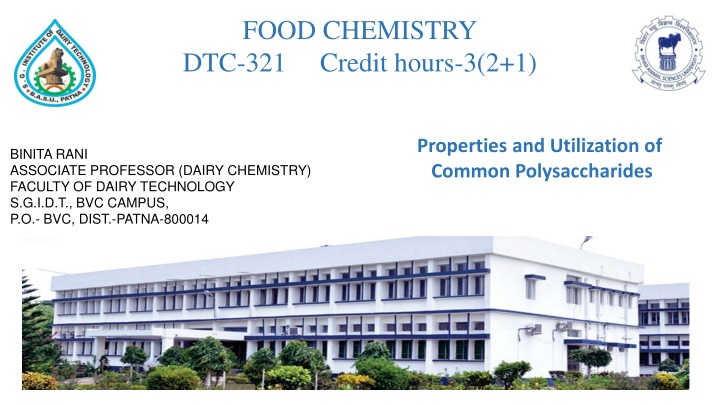 food chemistry dtc 321 credit hours 3 2 1