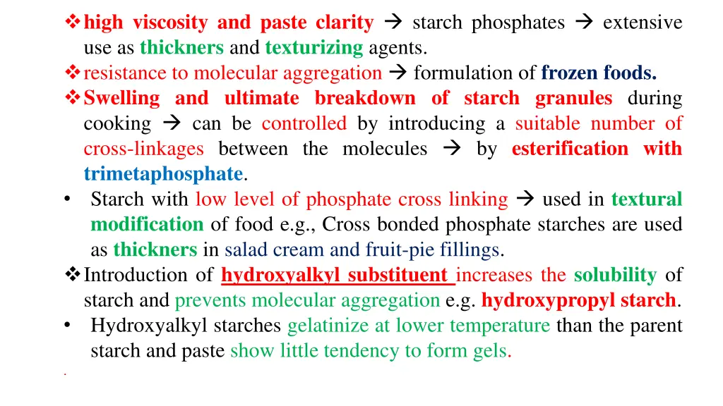 high viscosity and paste clarity starch