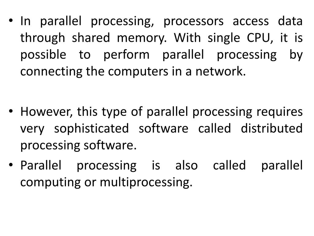 in parallel processing processors access data