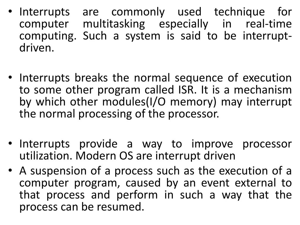 interrupts computer computing such a system