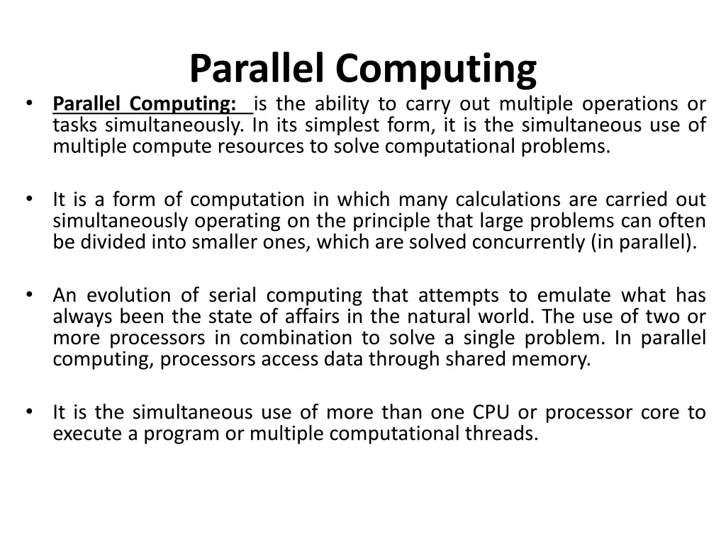 parallel computing parallel computing