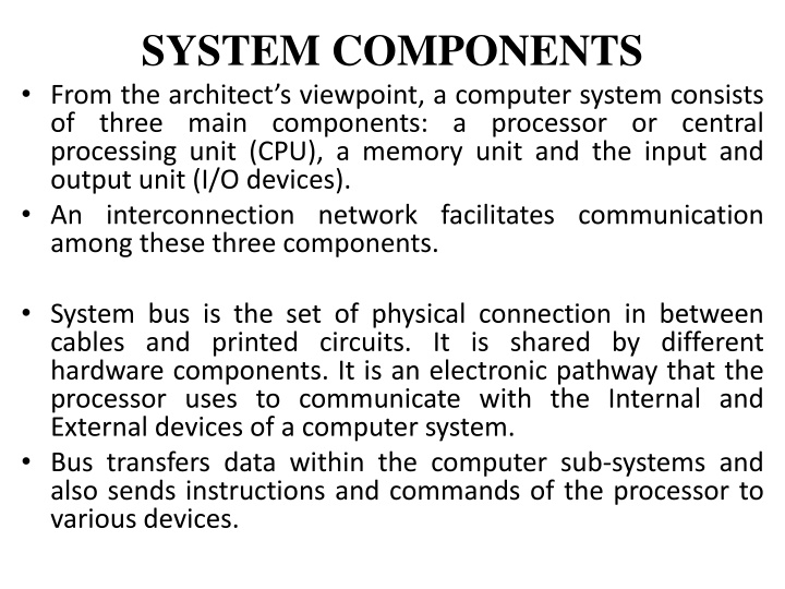 system components from the architect s viewpoint