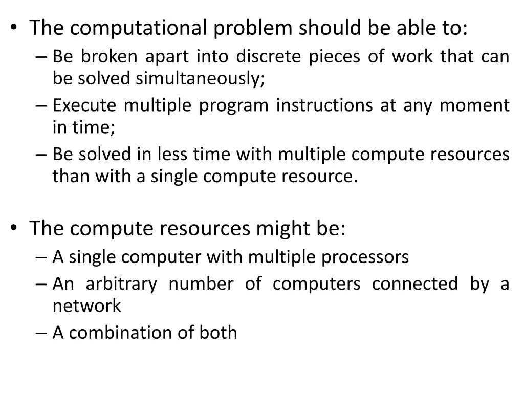 the computational problem should be able