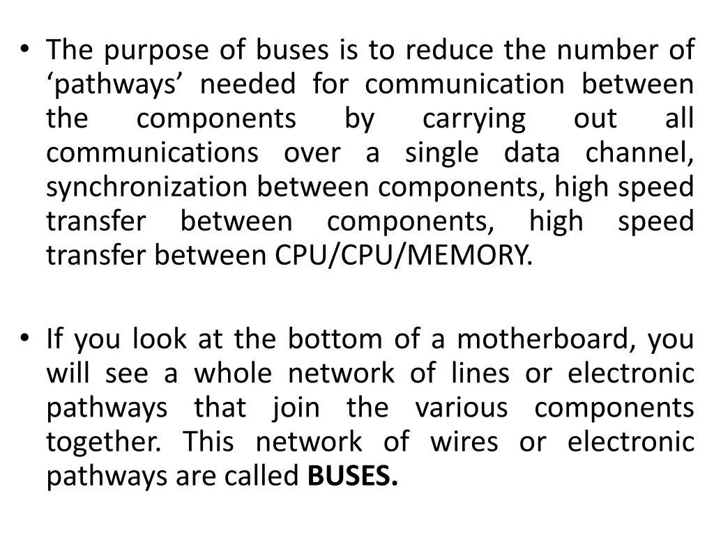 the purpose of buses is to reduce the number