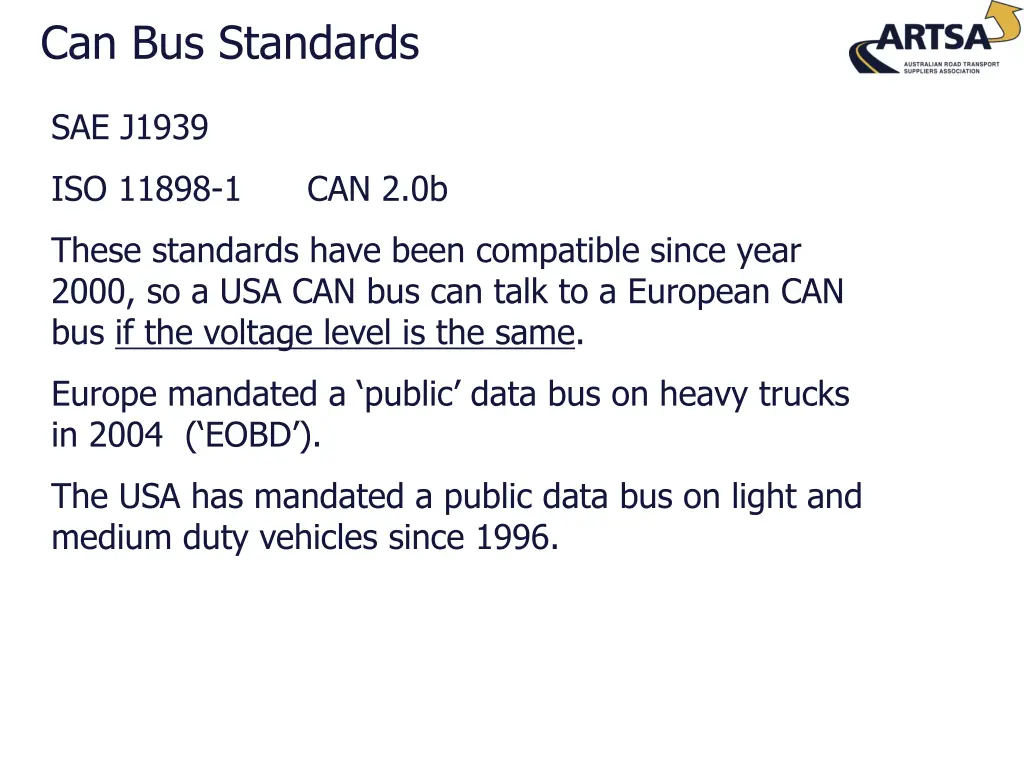 can bus standards