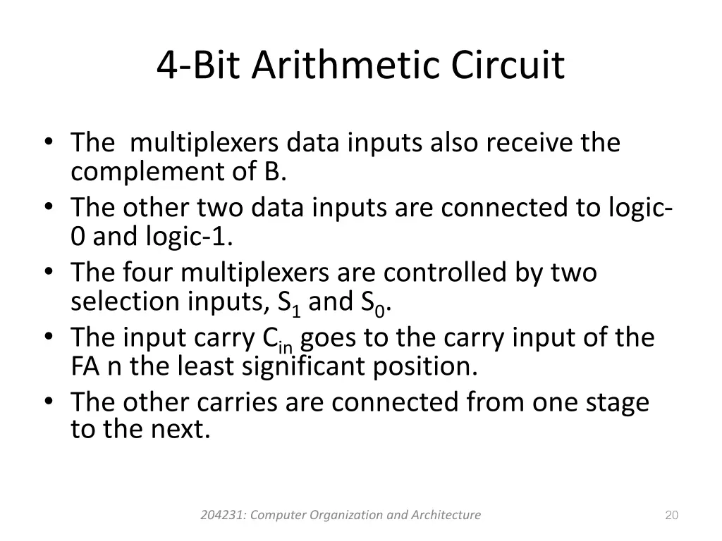 4 bit arithmetic circuit 1