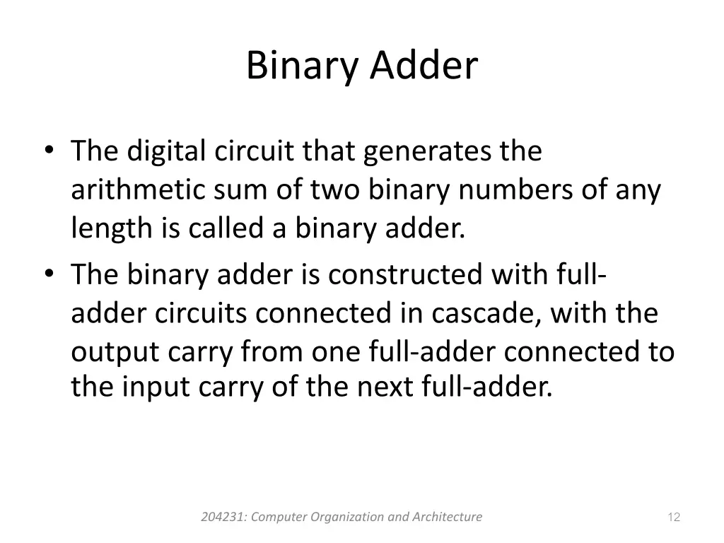 binary adder