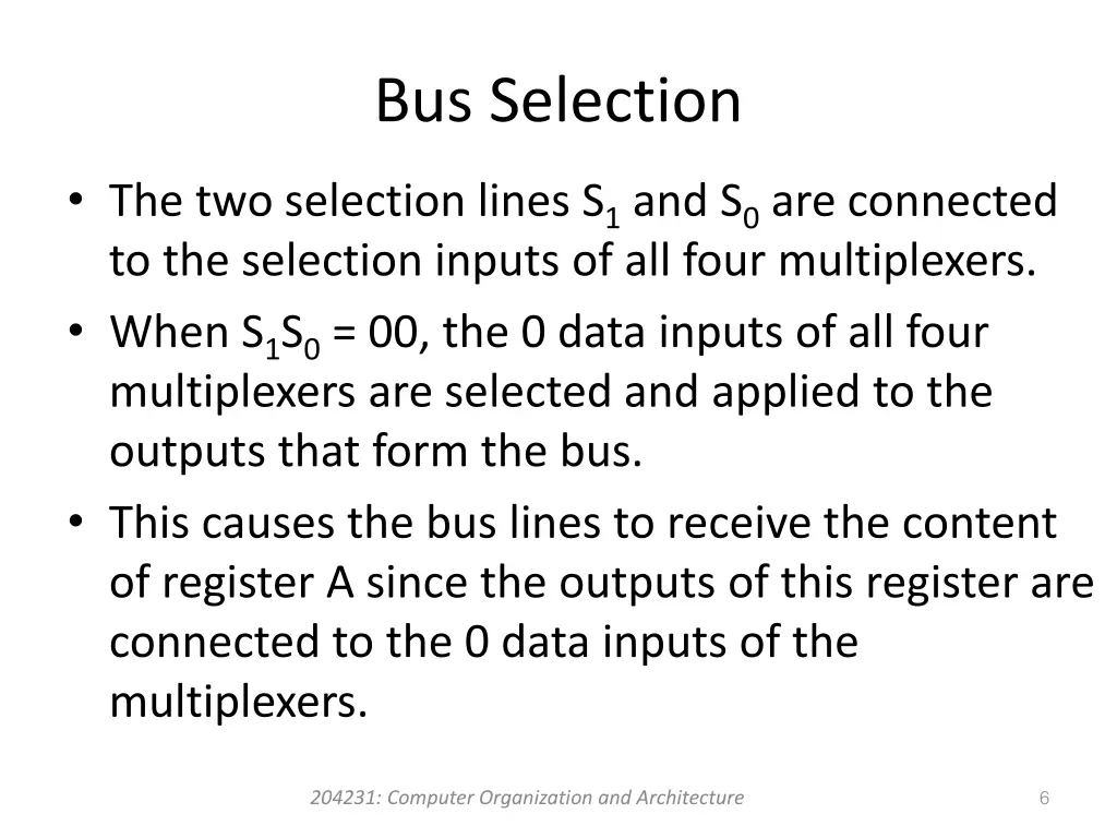 bus selection