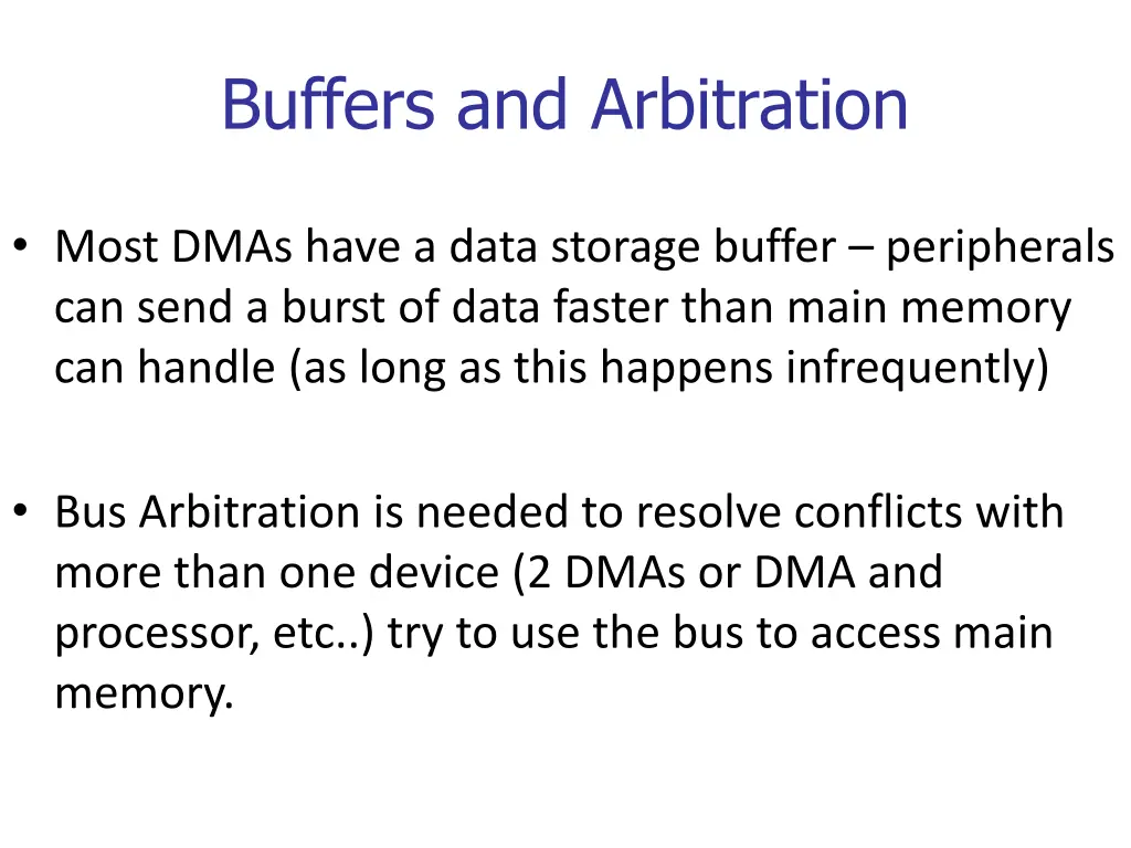 buffers and arbitration