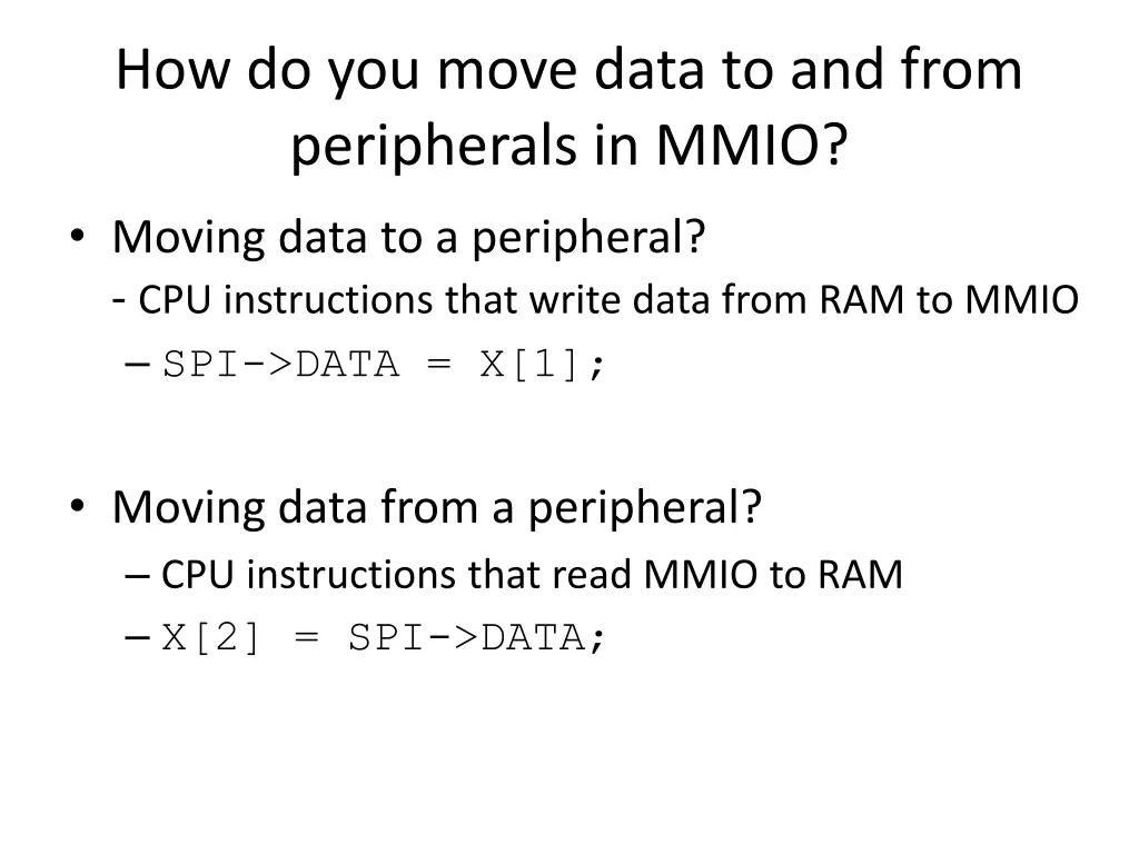 how do you move data to and from peripherals