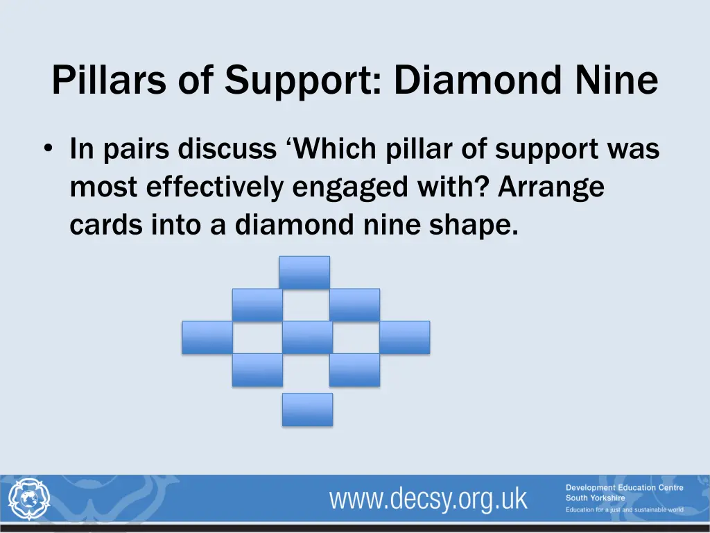 pillars of support diamond nine