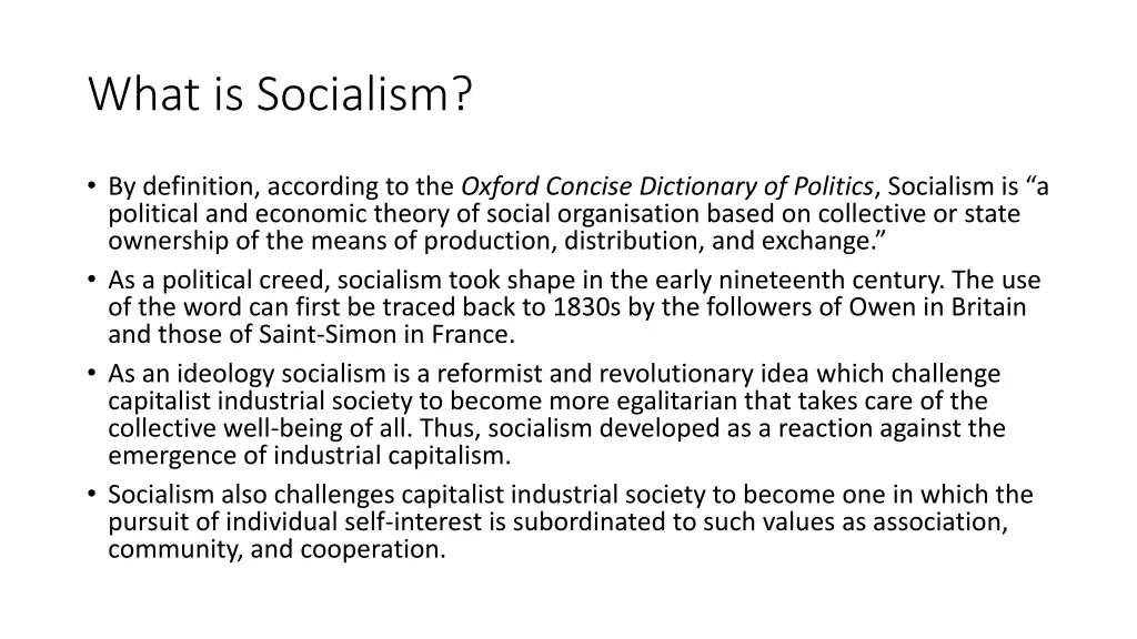 what is socialism