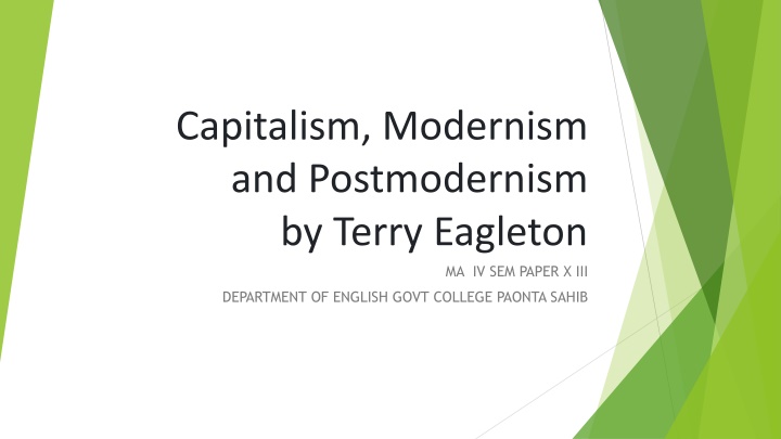 capitalism modernism and postmodernism by terry