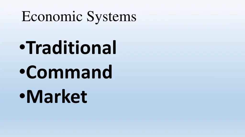 economic systems