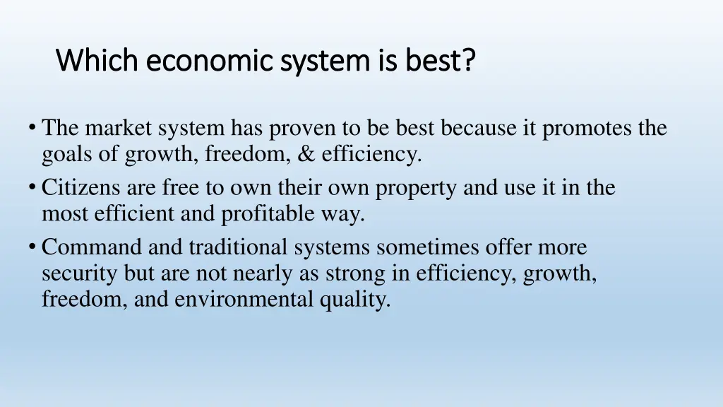 which economic system is best which economic