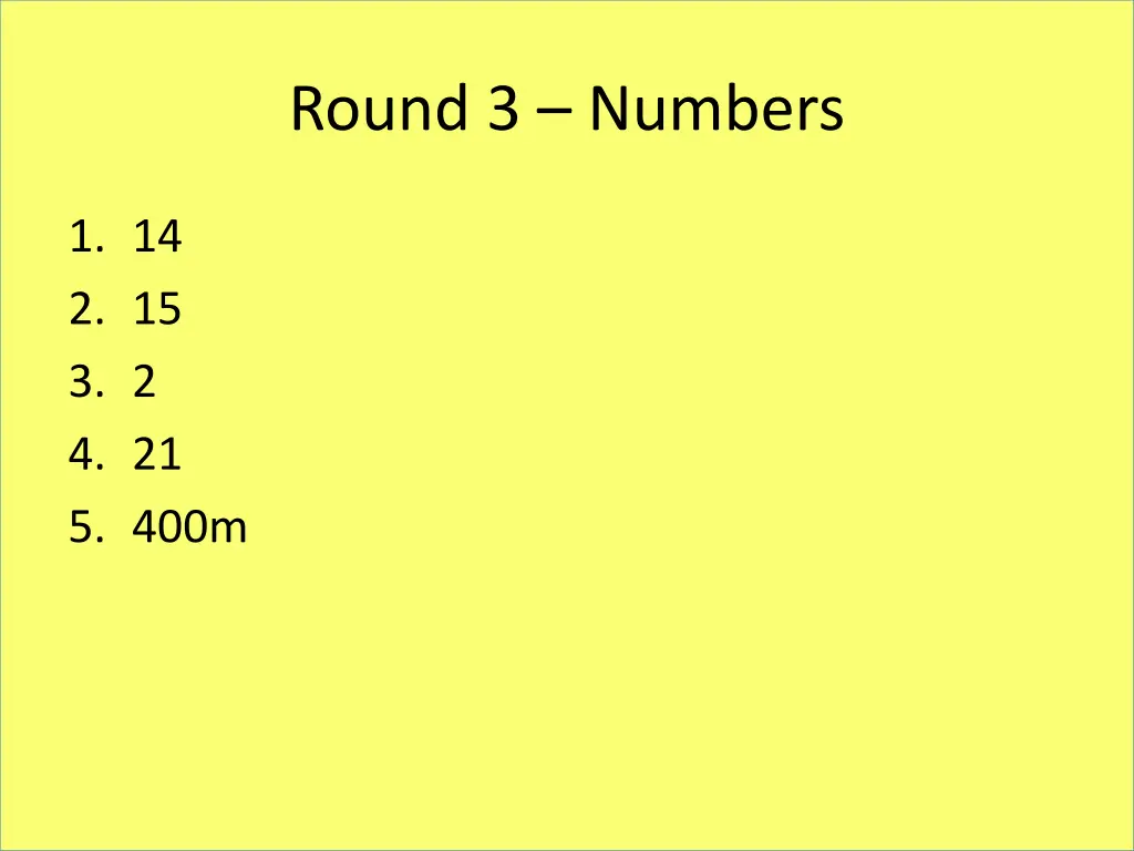 round 3 numbers 1