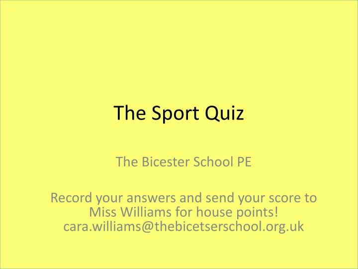 the sport quiz