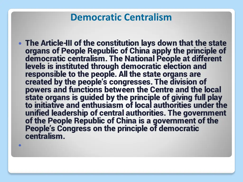 democratic centralism