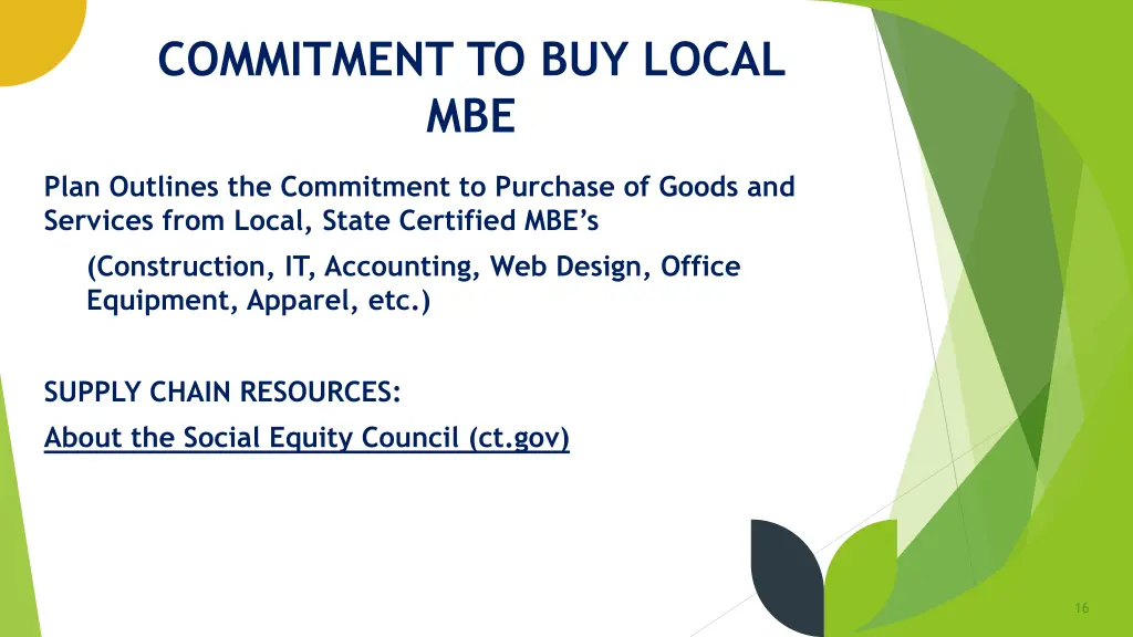 commitment to buy local mbe