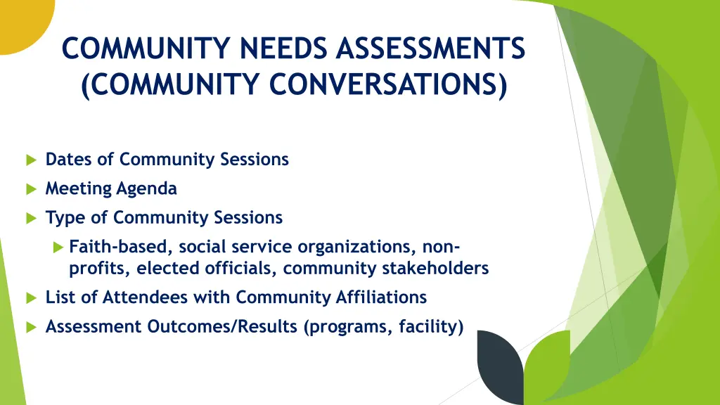 community needs assessments community