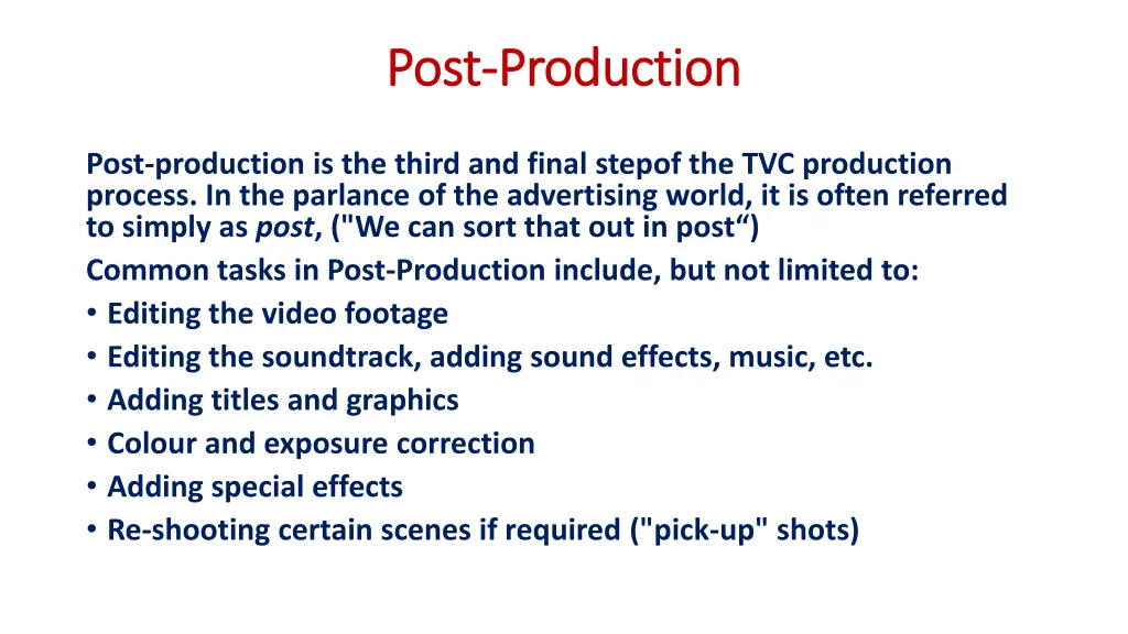 post post production production