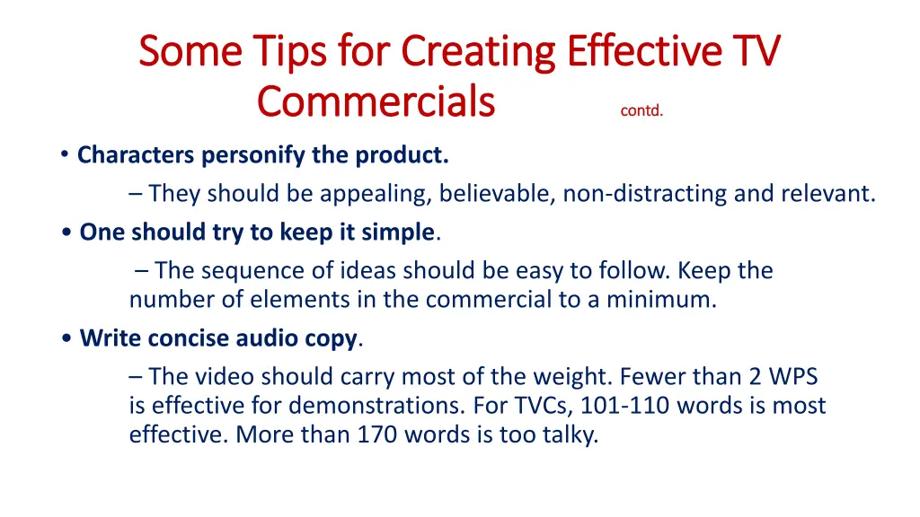 some tips for creating effective tv some tips 1