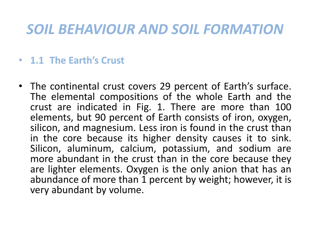 soil behaviour and soil formation 1